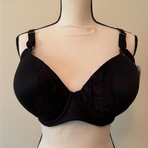 Soma 38DD black bra with lace accents